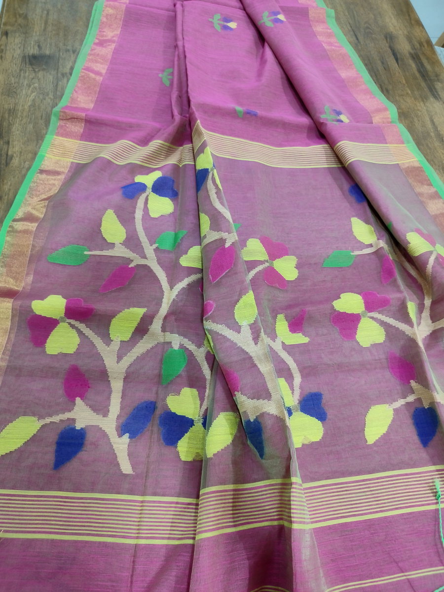 Handwoven Cotton silk Jamdani saree