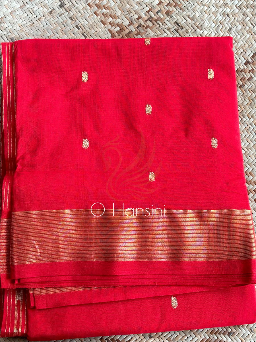 Handloom Cotton Paithani Saree with Traditional Pallu