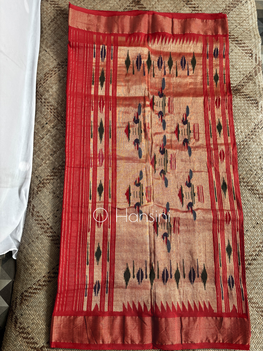 Handloom Cotton Paithani Saree with Traditional Pallu