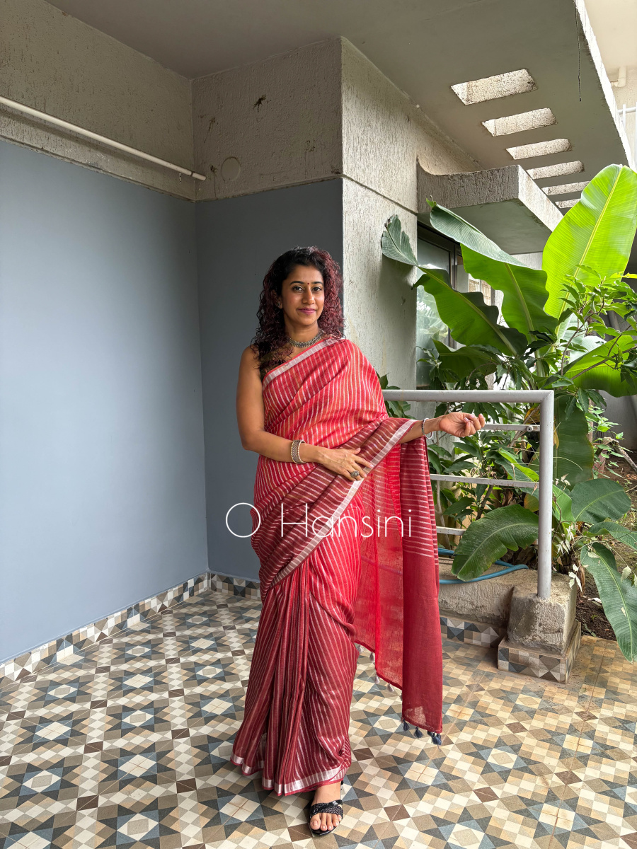 Pure Linen Saree