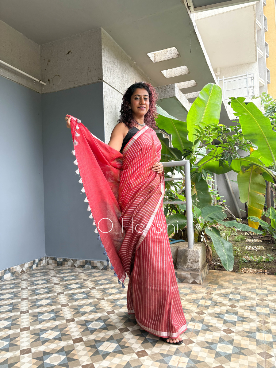 Pure Linen Saree