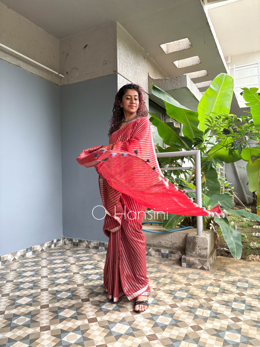 Pure Linen Saree