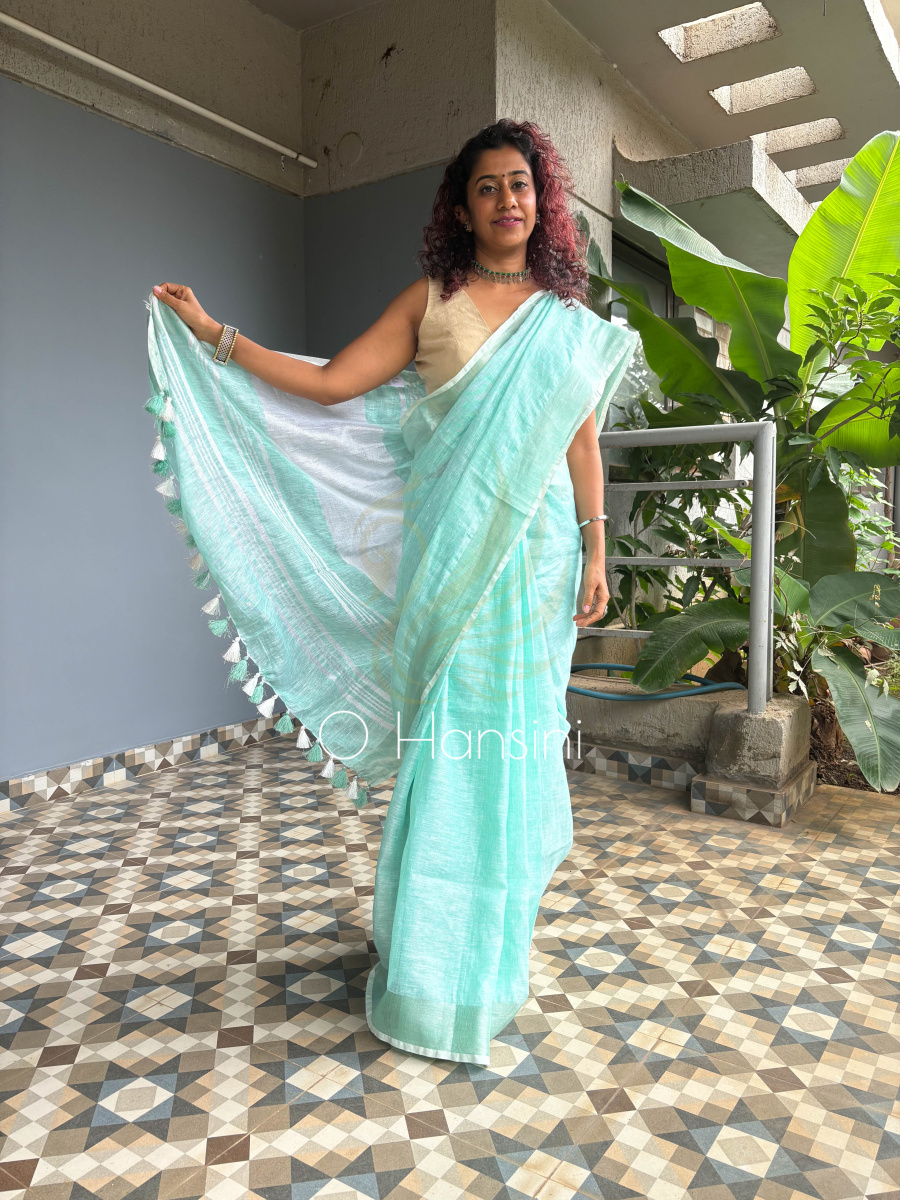 Pure Linen Saree
