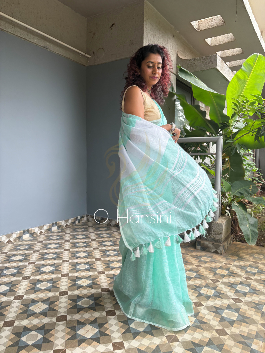 Pure Linen Saree