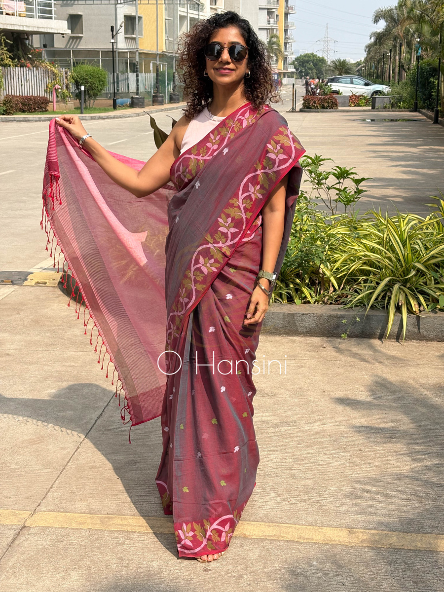 Handwoven Mul Cotton Saree