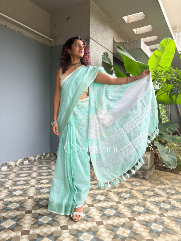 Pure Linen Saree